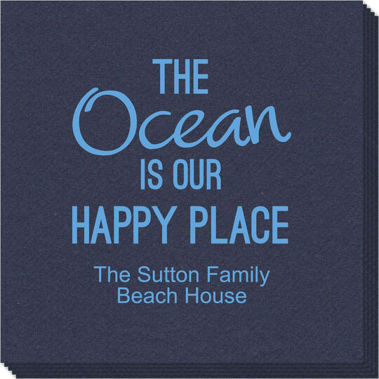 The Ocean Is Our Happy Place Linen Like Napkins